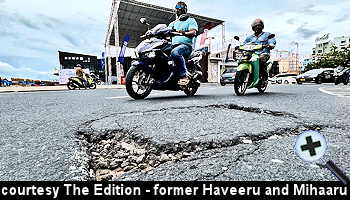 courtesy The Edition - Damaged road surface in Male